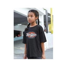 Çocuk Unisex Baskılı T-shirt-siyah