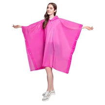 Panço Yağmurluk Kapüşonlu Yağmurluk Yağmurluk Panço - Şeffaf Yağmurluk Oversize Panço Pembe