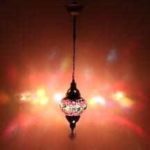 Dekoratif TEKLİ AVİZE SARKIT FENER EL YAPIMI OSMANLI LAMBASI