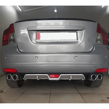 Oto H.i.t. Volvo S40 Uyumlu Body Kit Difüzör 4 Çıkış Gri Yuvarlak