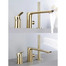 Banyo Bataryası Küvet Jakuzi Duş Seti Ankastre Mat Gold Yeni Ürün Altın