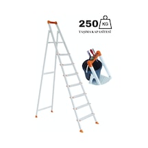 Ze Zigana Ev Gereçleri Hardy Plus 7+1 Ekstra Güçlü 250 Kg Taşıma Kapasiteli Metal Ev-ofis-bahçe-inşaat Tipi Merdiven