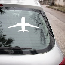 Havalanan Uçak Oto Sticker Etiket Yapıştırma Beyaz Renk 22cm