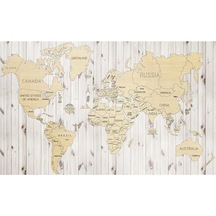 Ahşap Zemin Üzerinde Dünya Haritası Duvar Kağıdı (397461132)