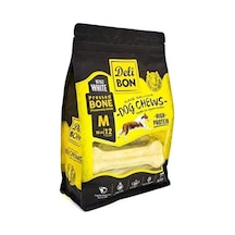 Delibon Deri Köpek Çiğneme Pres Kemik Beyaz M 15 CM 12'li