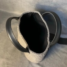 Uretti - Esra 6723 - El Örgüsü Gri Makrome İp Çanta Gri