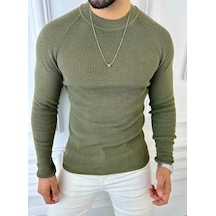 Kazak Slim Fit Naturel Örme Pamuk Tüylenmeyen Triko Dar Kesim Body Kazak 001