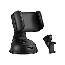 Ulzyvf Evrensel 360 Dönebilir Vantuzlu Araç İçi, Ev Ofis Telefon Standı Siyah Siyah