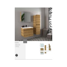 Evros Vizyon Plus 65 Cm Banyo Dolabı Boy Dolabı Dahil Meşe