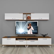 Decoraktiv Eko 5220 Mdf Retro Tv Ünitesi Tv Sehpası Ceviz - Beyaz