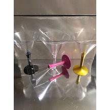 Kristal Mika Şeffaf Ayaklı Kokteyl Ve Martini Bardağı 6 Lı
