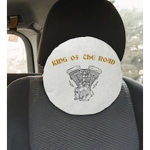 Bk Gift King Of The Road Tasarımlı Yuvarlak Araç Koltuk Yastığı-1