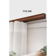 Ceviz Dekoratif Ray 2 Kanallı Dekoratif Metal Perde Kornişi Ceviz175cm - 847807672 Ceviz175cm