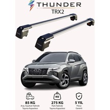 Hyundaı Tucson 2022-sonrası Trx2 Thunder Carrier Kilitli Ara Atkı Taşıyıcı Tavan Barı Gri