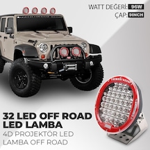 9" 96W 32 Led Explorer Kırmızı Off Road Led Lamba