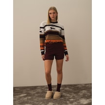 Xint Bordo Doğal Yün Dokulu Regular Fit Şort 850944