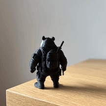 Zeroxo Kara Pençe Maskeli Panda Figürü Koleksiyonluk Dekoratif Obje 5x6 Cm