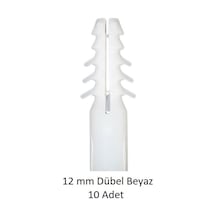 Dübel, 12 Mm Beyaz Dübel, 10 Adet