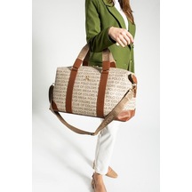 Seyehat Spor Çantası 36 Lt Kabin Boy Valiz 48 35 Cm El Valizi Vegan Deri Unisex 45 35 Cm Suni Deri Krem Krem