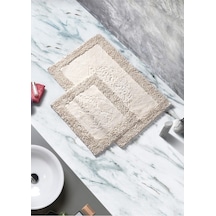 Cotton Special 2'li Osmanlı Desen Pamuklu Klozet Takımı Cappicino Renkli
