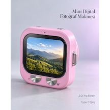 Günlük Ve Seyahat Kullanımı İçin Ekranlı Pembe Mini Dijital Kamera