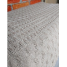 Şaheser %100 Pamuk Çift Kişilik Pike 240x220 Tek Pike -sütlü Kah