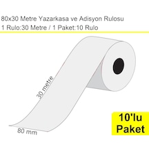 80x30 Metre Yazarkasa Ve Adisyon Rulosu 10'lu Paket / En:80 Mm Boy:30 Metre