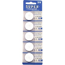 Supex Cr2450 3v Lityum Düğme Pil 5'li Kart