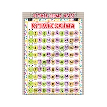 Ritmik Sayma Afişi Eğitici Çocuk Posteri Okul Öncesi İlkokul Sınıf Duvar Panosu Öğretmen Materyali 30x42cm A3 Kalın Kuşe Kağıt