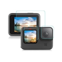 Gopro Hero 9 10 11 12 Tamperli 3 Parça Kırılmaz Cam Ekran Koruyucu Çok Renkli