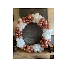 Krom Rose Gold Ve Beyaz Balon Zinciri 100 Adet Mix