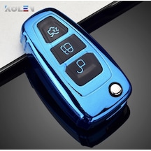 Ecosport Parlak Sustasız Anahtar Kılıfı Mavi Renk