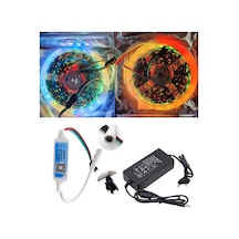 10 Metre 12v İç Mekan 60 Pixel Ledli Bluetooth Cep Telefonundan Kumandalı 8a Plastik Adaptörlü Set