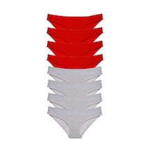 Royaleks 8 adet Süper Eko Set Likralı Kadın Slip Külot Kırmızı Gri RYL-EKO8014 Gri