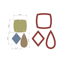 Polimer Kil Küpe Kalıbı Model 00014