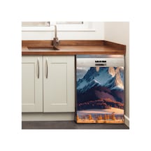 Ay Ve İnsan Silüeti Bulaşık Makinesi Kaplama Sticker Kendinden Yapışkanlı Folyo 75x75 Cm