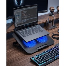 Shnstore Çift Fanlı Sessiz Laptop Soğutucu 17 İnç Uyumlu Yükseltici Stand Shntknd0720