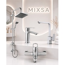Premium Avantajlı 4'lü Robot Duş Seti Banyo-mutfak-lavabo Bataryası Çeşmesi Musluğu Lüx Set Krom