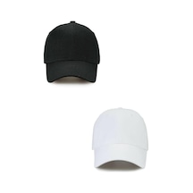 Ritagarcia Unisex Ayarlanabilir Spor Siyah-beyaz Basic Kep Şapka 2'li Set Siyah Beyaz