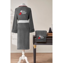 Özdilek Benim Kahramanım Babam Nakışlı Kadife Erkek Bornoz Seti L Beden Çok Renkli