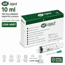 Set İnject Tıpset 10ml 3 Parça Yeşil Uçlu Enjektör1200 Adet