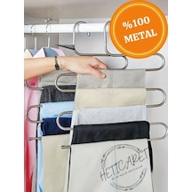 Dekoratif 5 Bölmeli Metal Elbise Askısı & Dolap Içi Krom Pantolon Askısı Çoklu Askılık Krom