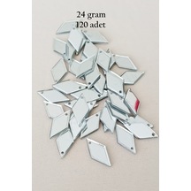 Oya Abiye Bileklik Kolye Pleksi Metalik Plastik Pul Gümüş Renk 24 Gram 120 Adet - Bnc577
