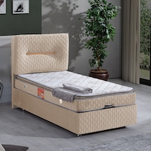 Setaymobilya Baza, Astra Tek Kişilik Baza + Başlık + Real Pedli Yatak, Bej