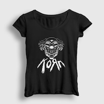 Presmono Kadın Clown Korn T-shirt Siyah