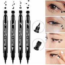 Lesvip's Çift Taraflı Ay + Çiçek + Kalp + Yıldız Damgalı Eyeliner 4'lü