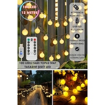 Technosmart 100 Ledli Usbli Kumandalı 8 Modlu 12 Metre Toplu Işık Parti Süsleme Organizasyon Sarı
