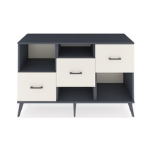 Kronos Konsol 2 Raflı 3 Çekmeceli 132x59x83 Antrasit-antrasit/aytaşı Antrasit/aytaşı
