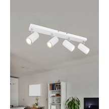 Mylights Demet Habek Beyaz Modern Panasonic Ampullü Gün Işığı Ledli Hareketli Başlıklar Modern Spor Spot Led Avize Beyaz
