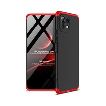 Xiaomi Mi 11 Lite İçin Kılıf Double Dip 360 Protective Siyah Kırmızı Mi 11 Lite İle Uyumlu Kılıf - Siyah - Kırmızı